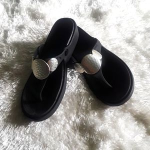Crocs Silver Medallion Thong Sandals